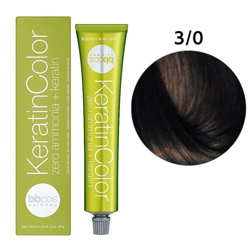 Краска BBcos KERATIN COLOR для волос 3/0 каштановый темный