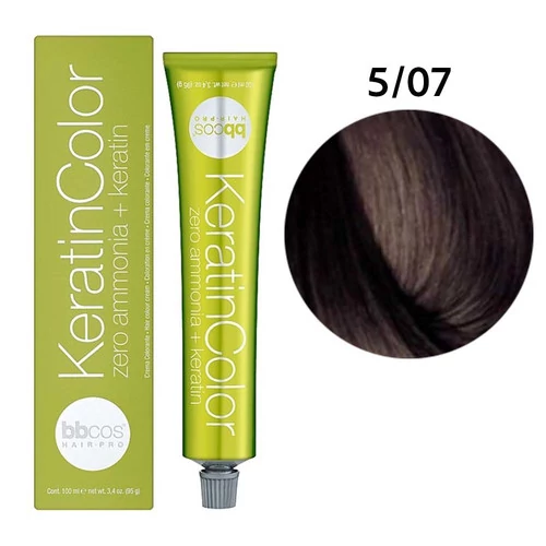 Краска BBcos KERATIN COLOR для волос 5/07 каштановый светлый табачный