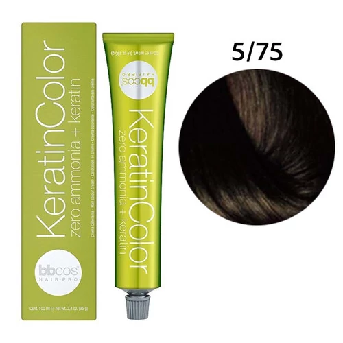 Краска BBcos KERATIN COLOR для волос 5/75 каштановый светлый шоколадный