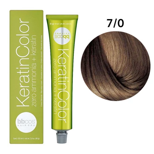 Краска BBcos KERATIN COLOR для волос 7/0 блондин натуральный