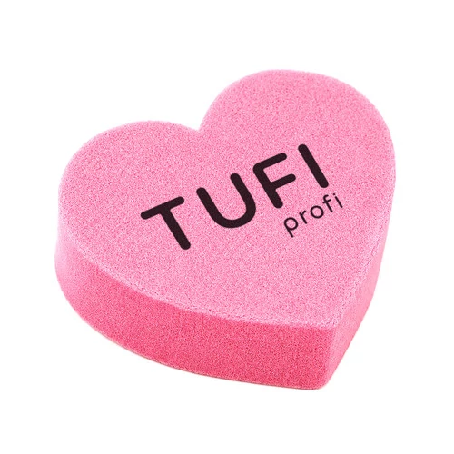 Бафік TUFI profi міні серце рожевий 100/180 гріт 1 шт (0334508)