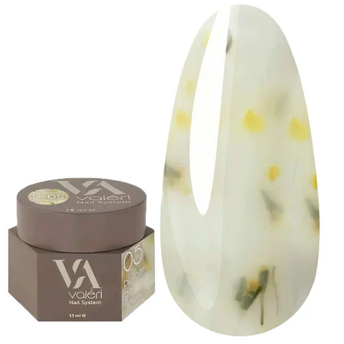 Гель для нарощування із сухоцвітами VALERI Builder Gel Flower №5 15 мл (NVBGF15-05)