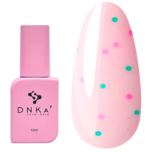 База DNKa Cover New Formula №0057 Candy рожевий з білими, рожевими та блакитними пластівцями 12 мл (FTDNKA0057)