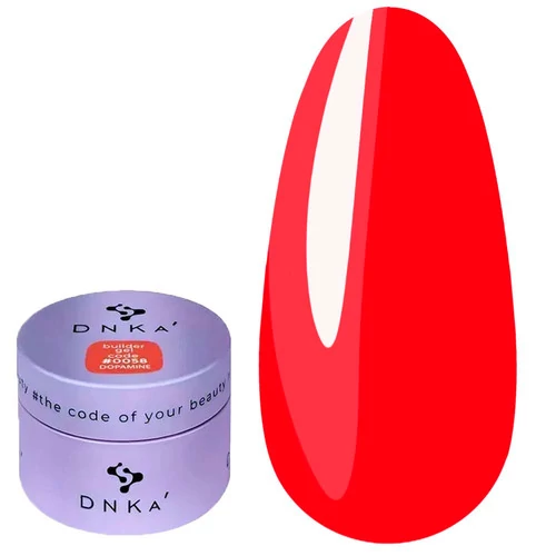 Гель DNKa Builder Gel Dopamine NEW FORMULA №0058 червоний неон 30 мл (FTBGD0058)