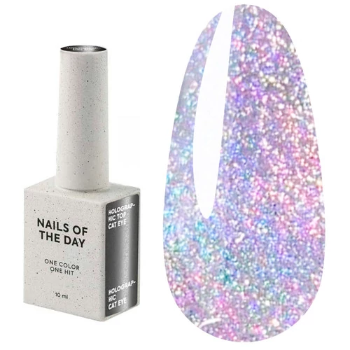 Топ для нігтів NAILS OF THE DAY Holographic Cat Eye  з ефектом котячого ока  10 мл (НФ- 00018468)