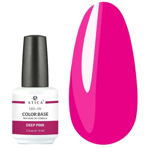 Уцінка! База для ногтей ATICA Color Base Gel Deep Pink (soak off) глибокий рожевий 15 мл (89393)