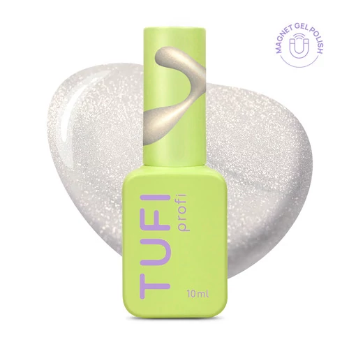 Гель-лак з ефектом котячого ока TUFI Profi CHAMPAGNE CAT EYE 57 Fizz сріблястий 10 мл (0334068)