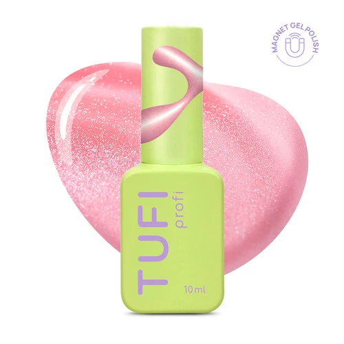 Гель-лак з ефектом котячого ока TUFI Profi CHAMPAGNE CAT EYE 61 Rose ніжно рожевий 10 мл (0334071)