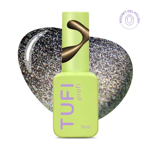 Гель-лак з ефектом котячого ока TUFI Profi MYSTIC CAT EYE 65 Oracle чорне золото 10 мл (0334085)