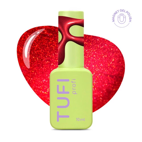 Гель-лак з ефектом котячого ока TUFI Profi MYSTIC CAT EYE 67 Ritual червоний 10 мл (0334087)