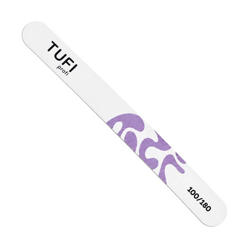 Пилочка для нігтів пряма біла Tufi Profi 100/180 грит 17,8x1,9x0.45 см 1 шт (0332967)