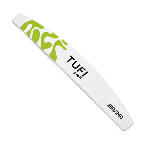 Пилочка для нігтів півмісяць біла Tufi Profi 180/240 грит 17,8×2,8×0,4 см 1 шт (0332966)