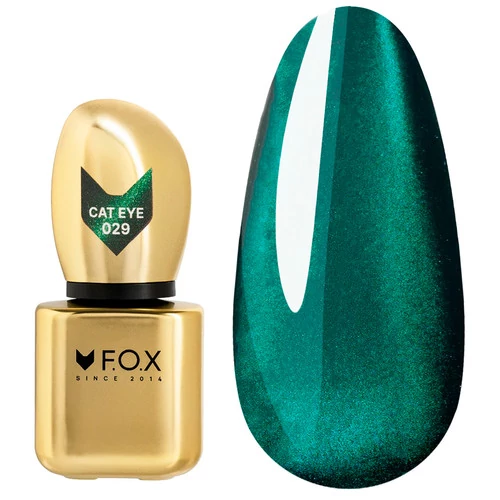 Гель-лак F.O.X Cat Eye 029  смарагдово-зелений 9 мл (FCEL-029)