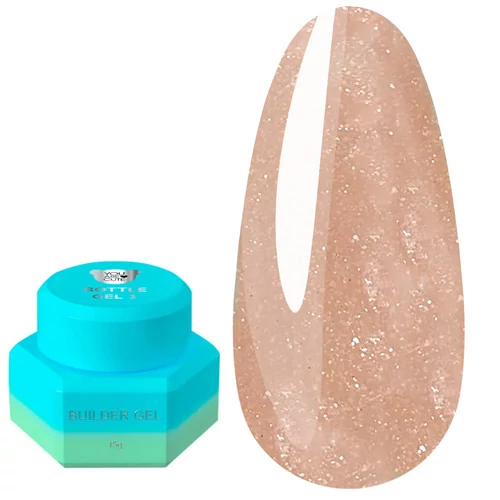 Рідкий гель You Are Cute Bottle Gel бежевий №7 з блискітками 15 мл (994-4002-1434)
