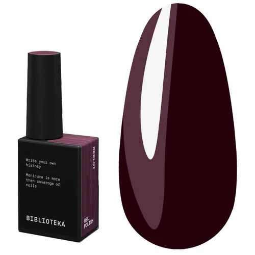 Гель-лак BIBLIOTEKA № 85 Merlot  Глибокий темний бордовий 10 мл (4820309202709)