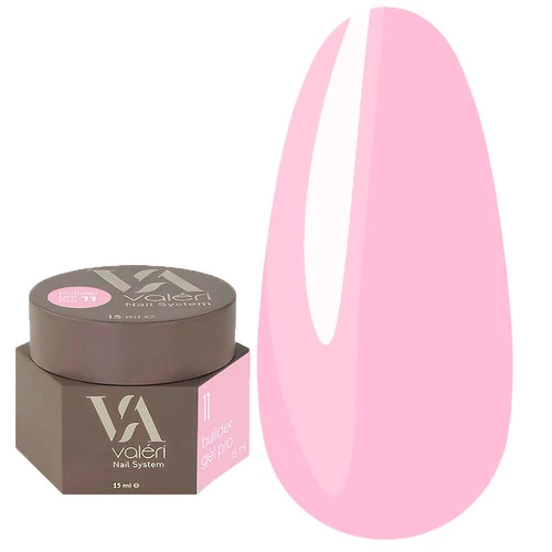 Гель для нарощування VALERI Builder Gel Pro №11 світло-рожевий 15 мл (PVBG-11)