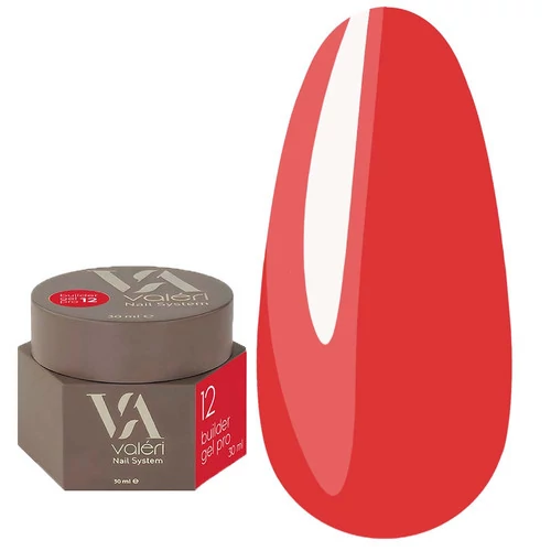 Гель для нарощування VALERI Builder Gel Pro №12 червоний 30 мл (PVBG30-12)