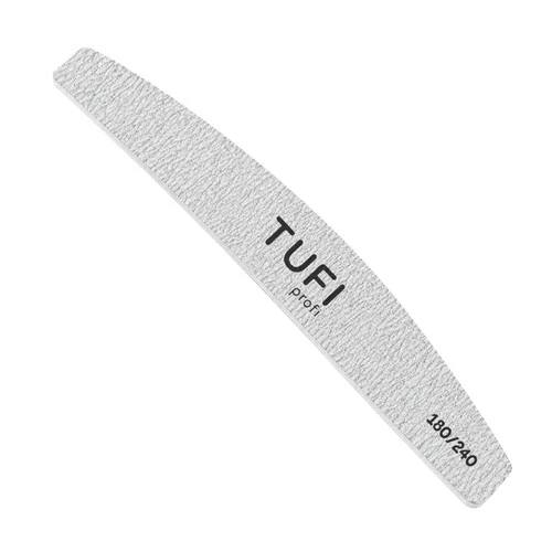 Пилка для нігтів TUFI profi півмісяць сіра 180/240 грит 17,8×2,8×0,4 см 1 шт (0102948)