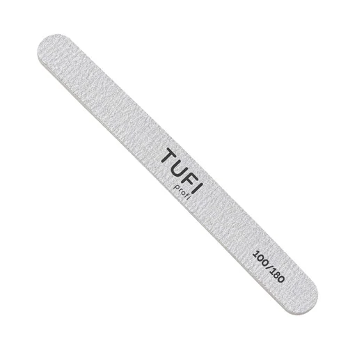 Пилочка для нігтів пряма сіра Tufi Profi 100/180 грит 17,8×1,9×0,45 см 1 шт (0332969)