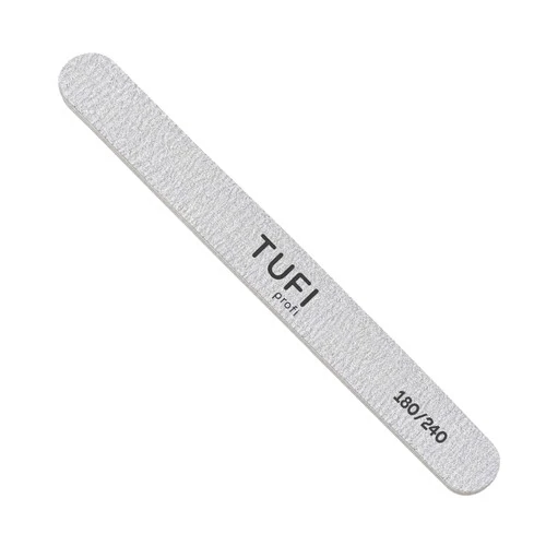 Пилочка для нігтів пряма сіра Tufi Profi 180/240 грит 17,8x1,9x0.45 см 1 шт (0332970)
