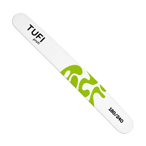 Пилочка для нігтів пряма біла Tufi Profi 180/240 грит 17,8x1,9x0.45 см 1 шт (0332968)