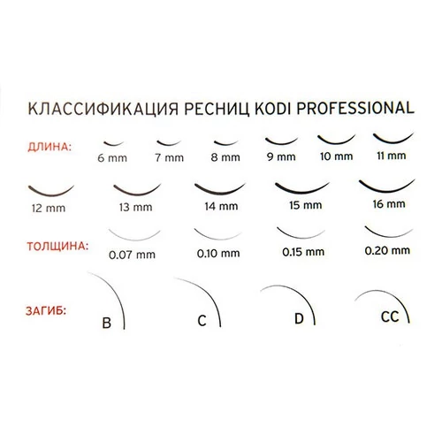 Ресницы KODI  D 0,07  16 рядов 10 мм черный (20071301) - Фото №2