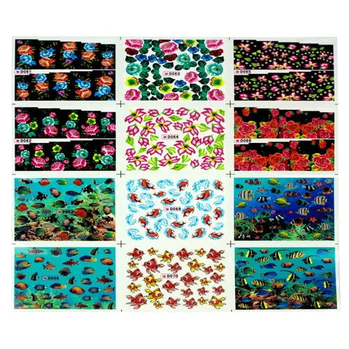Слайдер дизайн  YRE Nail Stickers 1 упаковка D-061-072 разное