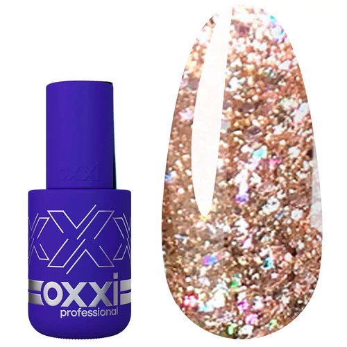 Гель-лак OXXI STAR GEL №009 светлый золотисто-коричневый с блестками и слюдой 10 мл (000001048) - Фото №1