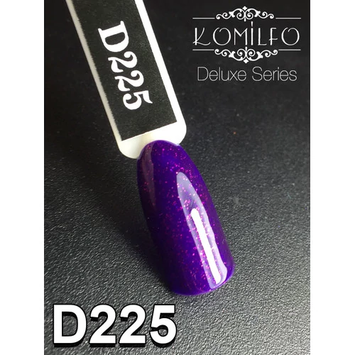 Гель-лак KOMILFO Deluxe Series №D225 сине-фиолетовый с розовым микроблеском 8 мл (111225) - Фото №2
