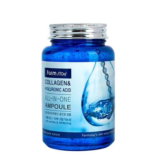 Cыворотка FARMSTAY с коллагеном и гиалуроновой кислотой Collagen&Hyaluronic Acid All-in-One Ampoule (8809469770002) - Фото №1
