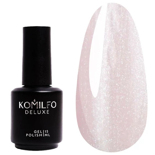 База Komilfo (Комильфо) KC Glitter Rubber French Base №KC002 - светло-розовый с серебряным микроблеском, 15 мл