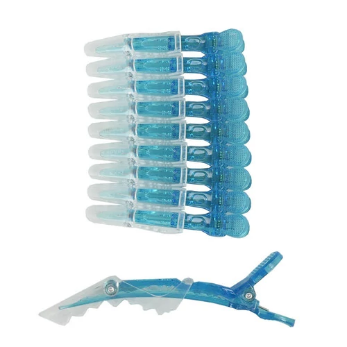 Зажимы для волос TONI&GUY 11,5 см пластик голубой, 10 шт