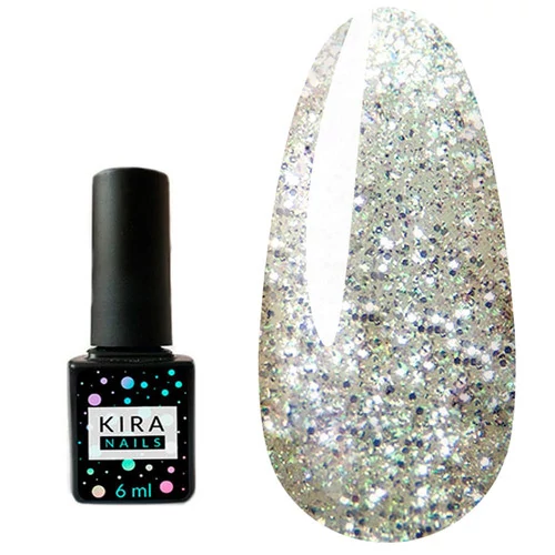 Гель-лак Kira Nails №162 золотой с серебряными блестками 6 мл (963162)