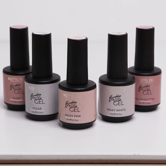 Гель для ногтей Komilfo Bottle Gel Milky Pink 15 мл (980155) - Фото №5