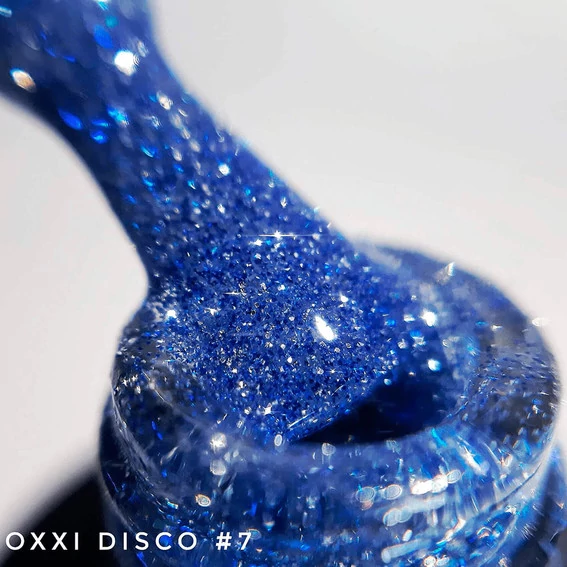 Гель-лак OXXI Disco №7 синий с серебристыми блестками светоотражающий 10 мл (000002125) - Фото №2