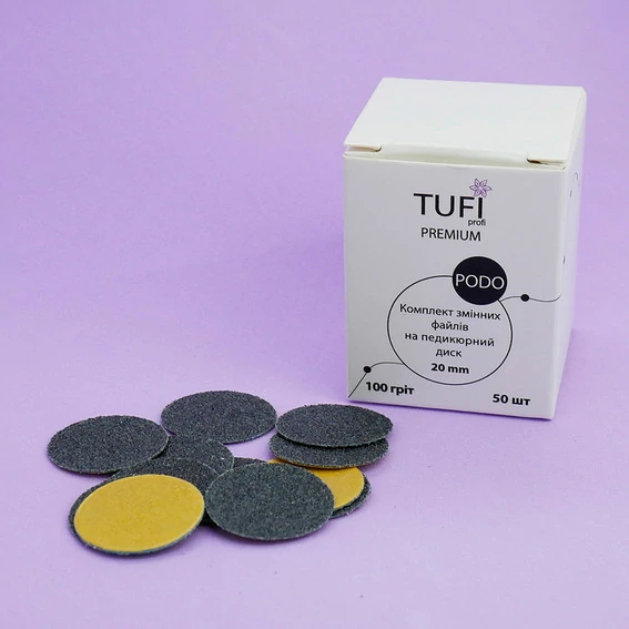 Сменные файлы для педикюрного диска TUFI profi 20 мм 100 Грит 50 шт (0101567) - Фото №4