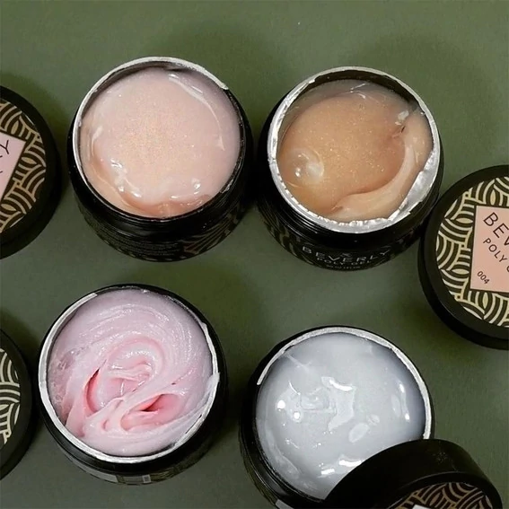 F.O.X Poly gel Beverly 004 бежевый с микроблеском 15 мл (ags-004) - Фото №2