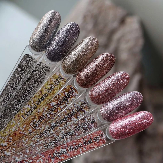 Гель-лак KOMILFO Liquid Glam Gel №LLG006 лиловый с блестками 8 мл (626006) - Фото №3