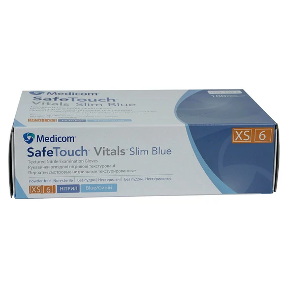 Перчатки Medicom SafeTouch Advanced Dark Blue синие нитриловые без талька (3,0 г) размер XS 100 шт (1175-TG2-A) (8718007913620) (0125198) - Фото №3