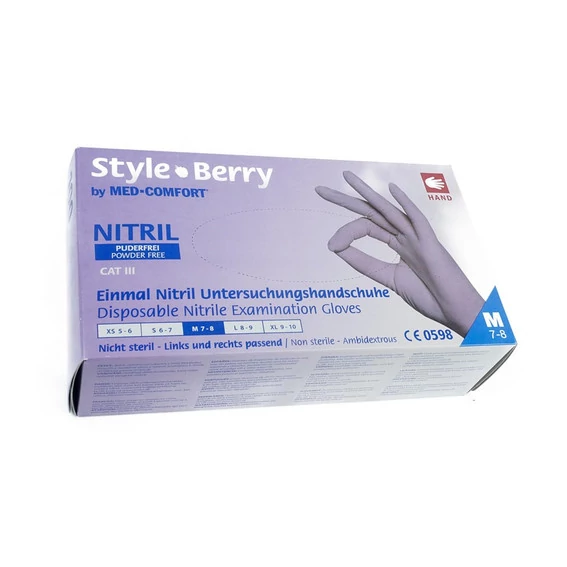 Перчатки  Ampri Nitrile Style Berry сиреневые нитриловые M 100 шт (01184-M) - Фото №2