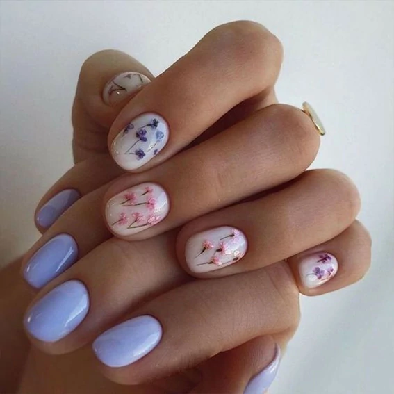Декор для ногтей в баночке NAILS WORLD сухоцветы,белый - Фото №2