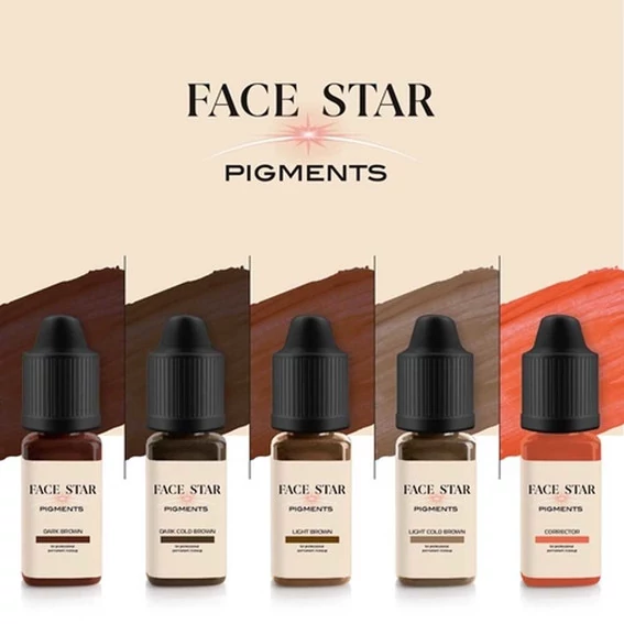 Пигмент Face Star Light cold brown для перманентного макияжа холодный коричневый 10 мл (003226) - Фото №2