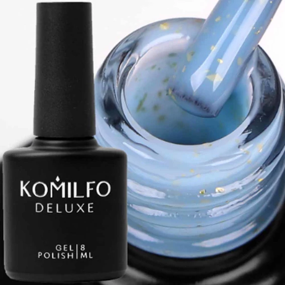 База KOMILFO Potal Base P006 голубой с поталью 8 мл - Фото №3