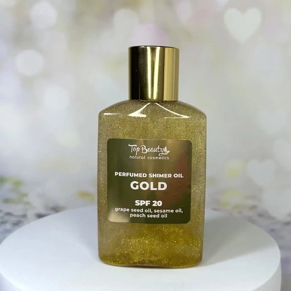 Масло сухое  TOP BEAUTY парфюмированное сияющее SPF 20 Gold 100 мл - Фото №3