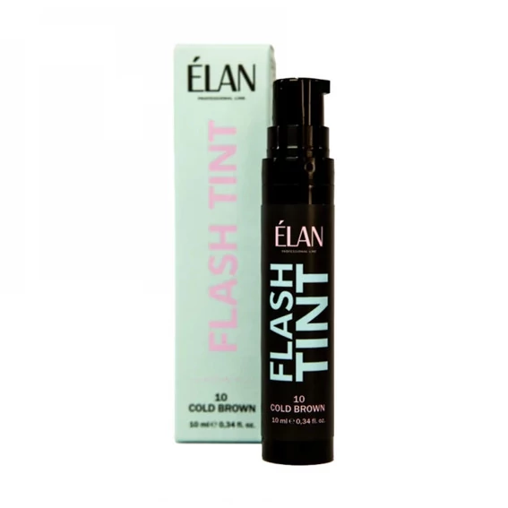 SALE Краска ELAN для бровей и ресниц оклюзивна система Flash Tint 10 cold brown 10 мл - Фото №2