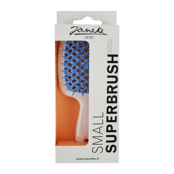 Гребінець Janeke Superbrush Small біла з блакитним (56SP234TSE) - Фото №2