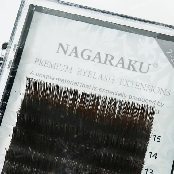 Ресницы Premium NAGARAKU  коричневые mix на ленте изгиб C 0.10  16 рядов  7-15 мм - Фото №2