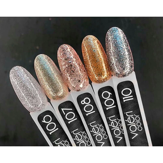 Гель-лак VALERI Color №106 молочный с серебристым микроблеском 6 мл (VA106) - Фото №2