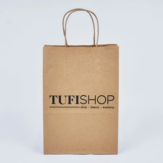 150*90*220 мм (TUFI shop) - крафт-пакет с ручками с печатью 1+0 - Фото №3