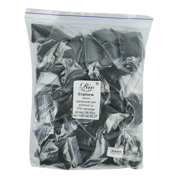 Стринги женские RIO в индив.упак.пл.45. черные 50шт - Фото №4
